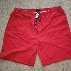 Tommy Hilfiger Men's Red Mesh Lined Swim Trunks New With Tags Size 3XL XXXL